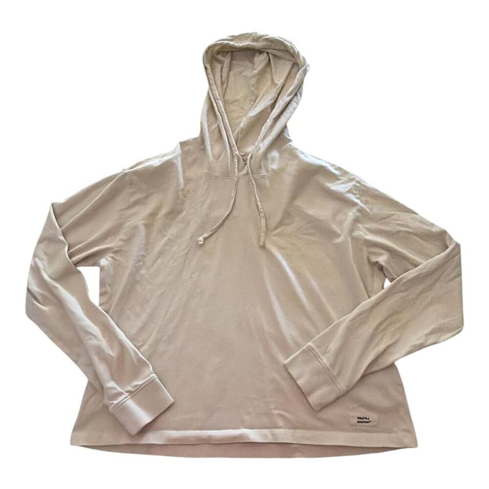 Life is Good Women’s Crusher Hooded Long Sleeve Tee Ivory Cream Size M